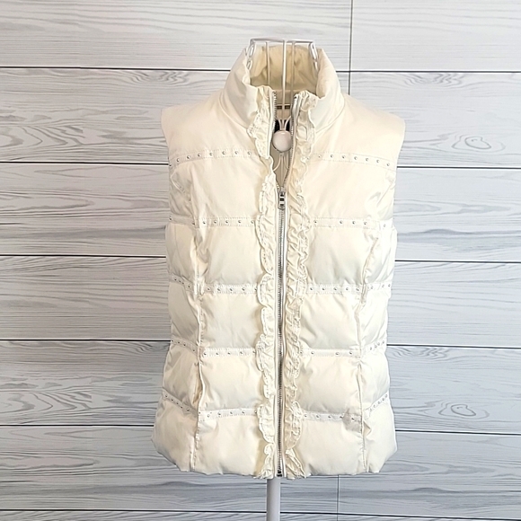 WHBM puffer vest - ivory Women's Size M - Picture 1 of 11